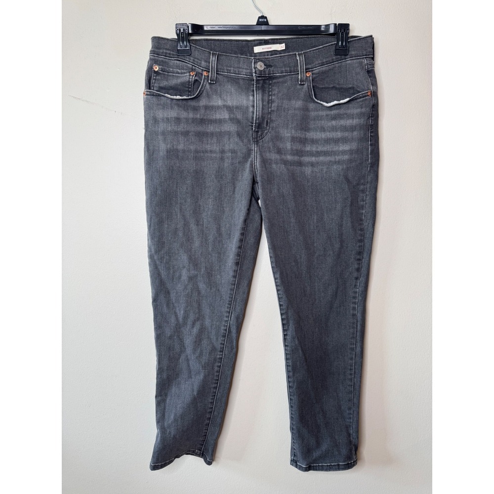 Levis Boyfriend Jeans Womens 32 Charcoal Gray Stretch Denim Pants